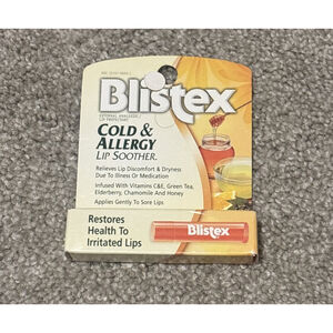 New Sealed Blistex Cold Flu & Allergy Lip Soother Chapstick Balm Green Tea Honey